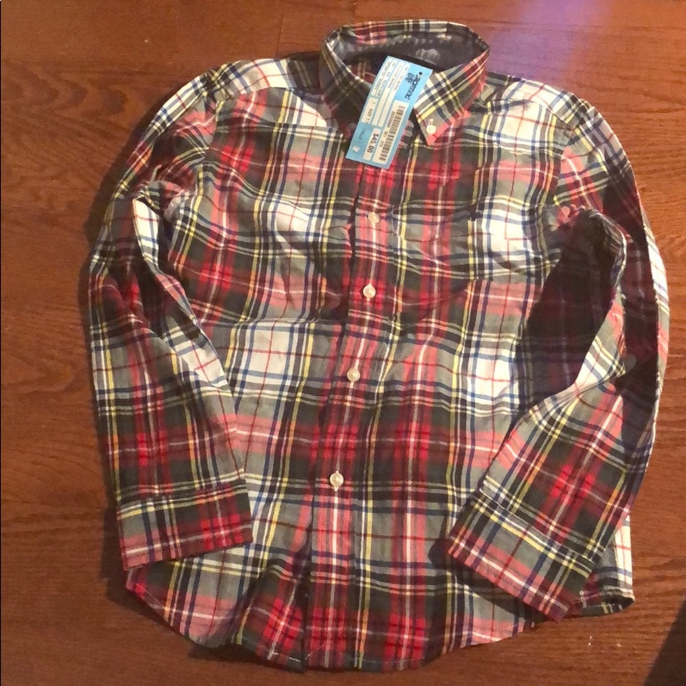 NWT- Boys Polo Plaid Shirt Size 7